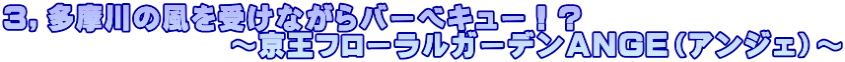 ３，多摩川の風を受けながらバーベキュー！？ 　　　　　　　　～京王フローラルガーデンＡＮＧＥ（アンジェ）～