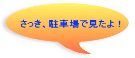 さっき、駐車場で見たよ！