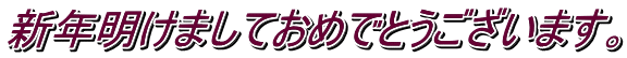 新年明けましておめでとうございます。