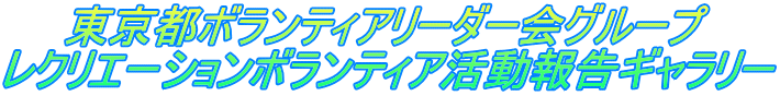 　　東京都ボランティアリーダー会グループ レクリエーションボランティア活動報告ギャラリー