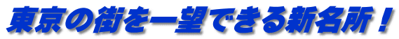 東京の街を一望できる新名所！ 