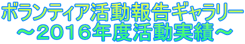 ボランティア活動報告ギャラリー 　～２０１６年度活動実績～ 