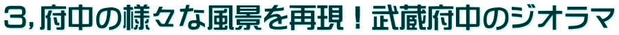 ３，府中の様々な風景を再現！武蔵府中のジオラマ