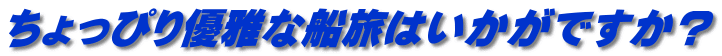 ちょっぴり優雅な船旅はいかがですか？